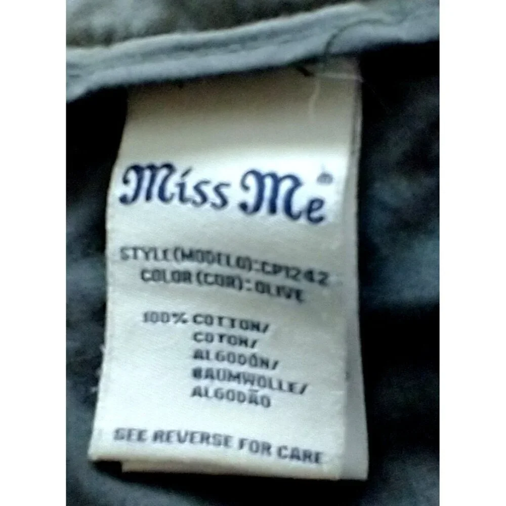 Miss Me Women’s Cargo Pants CP1242 Olive Tapered Leg 7-Pocket Mid-Rise - 34x30 - Picture 9 of 9